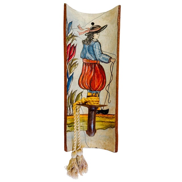 1980s French Provincial Terracotta Tile Candle Sconces With Breton Folk Figures - A Pair For Sale - Image 16 of 16