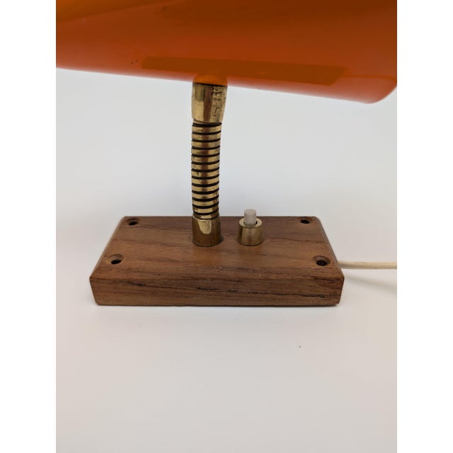 1960s 1960's Danish Mid-Century Modern Orange Metal Cone Wall Sconce For Sale - Image 5 of 8