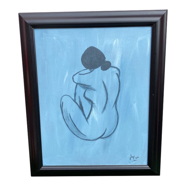 1970s Figurative Nude Painting, Framed For Sale
