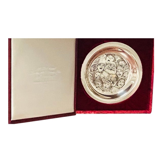 1972 "The Carolers" Plate by Norman Rockwell "Sterling Silver" Franklin Mint For Sale