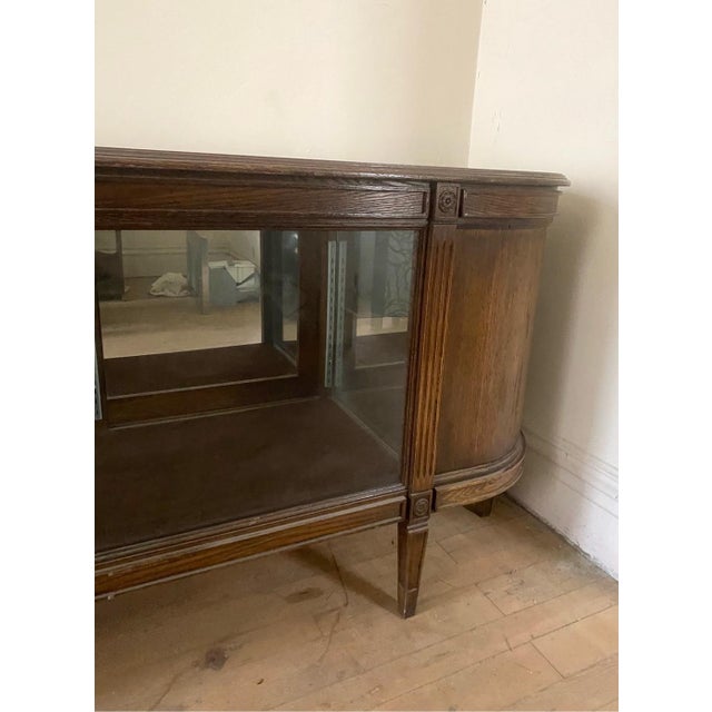 Traditional 1900 Antique Oak Apothecary Pharmacy General Store Counter Cabinet Glass Case For Sale - Image 3 of 12