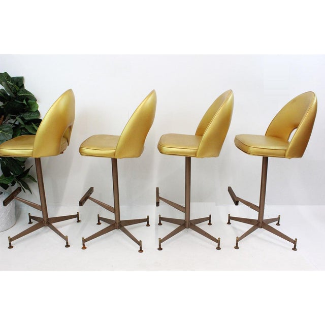 Mid Century Modern Gold Bar Stools Chairish