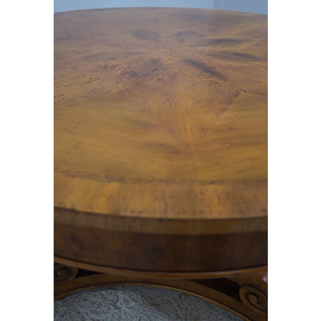 Brown Henredon Italian Style Distressed Finish Round Center Table For Sale - Image 8 of 12
