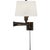 Chapman & Myers for Visual Comfort Signature Chunky Swing Arm in Bronze with Linen Shade For Sale