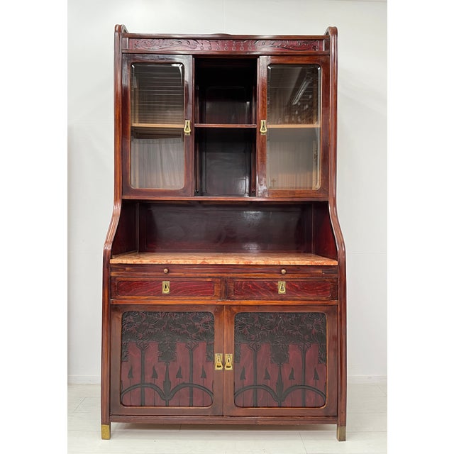 Vienna Secession Cupboard with Floral Panels by Jacob & Josef Kohn, 1890s For Sale - Image 6 of 6