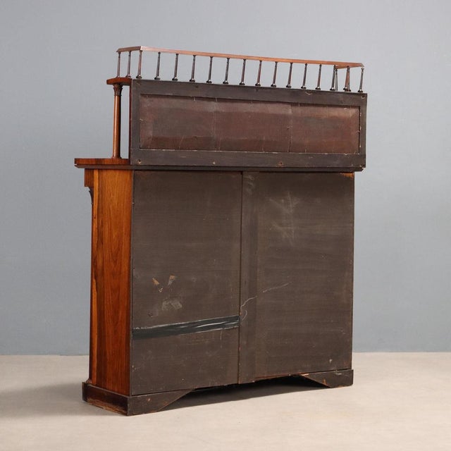 Antique Cupboard in Violet Wood, Brass, and Fabric, United Kingdom, 1800s For Sale - Image 9 of 10