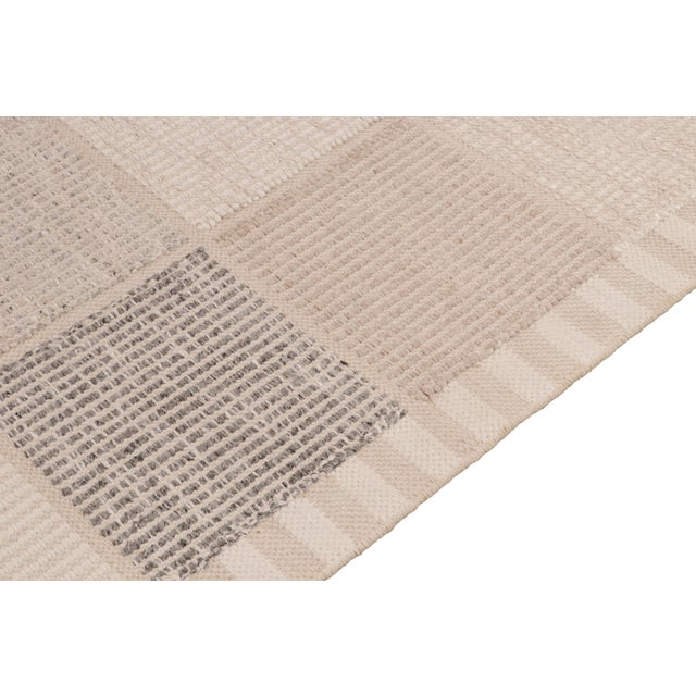 Not Yet Made - Made To Order Scandinavian Style Kilim in Beige, Gray High-low Geometry by Rug & Kilim 3x14 For Sale - Image 5 of 7