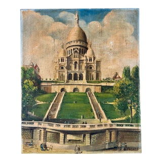 Antique French Painting Montmartre Paris For Sale