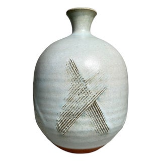 Japanese Ikebana Flower Vase by Shinjō Tōzan-Yaki, 1970s For Sale