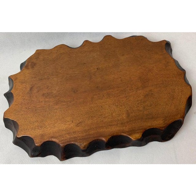 Auburn Chinese Hand Carved Wooden Display Stand With Naturalistic Edge For Sale - Image 8 of 8