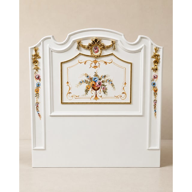 1950 French Louis XVI White Gold Wood Twin Bedframes - Pair For Sale - Image 12 of 14