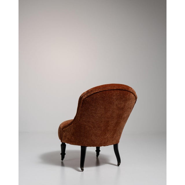 19th Century France Napoleon III Burnt Orange Wood Armchair For Sale In Greensboro - Image 6 of 10