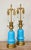 Blue Blue Opaline Glass Lamps - a Pair For Sale - Image 8 of 9