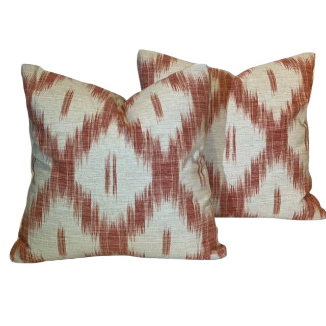 Contemporary Ikat Pillows A Pair Chairish