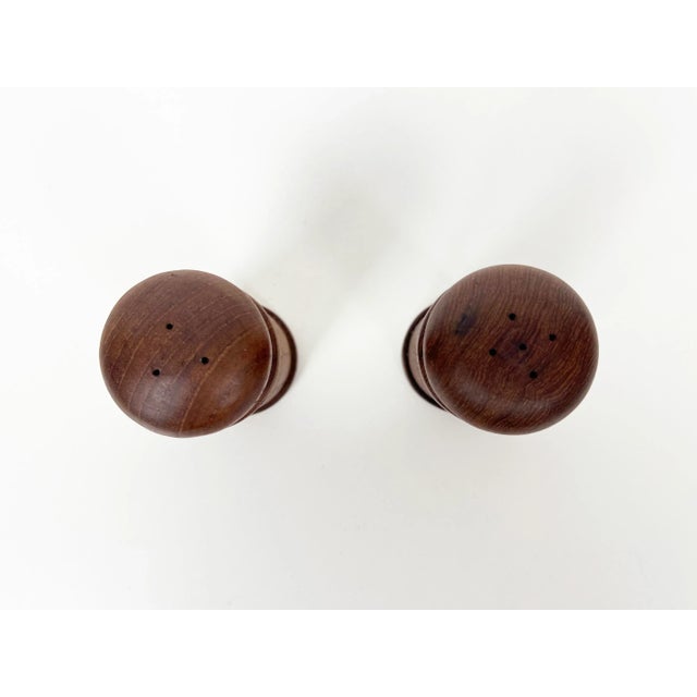 Wood Danish Teak Salt and Pepper Shakers - Vintage For Sale - Image 7 of 10