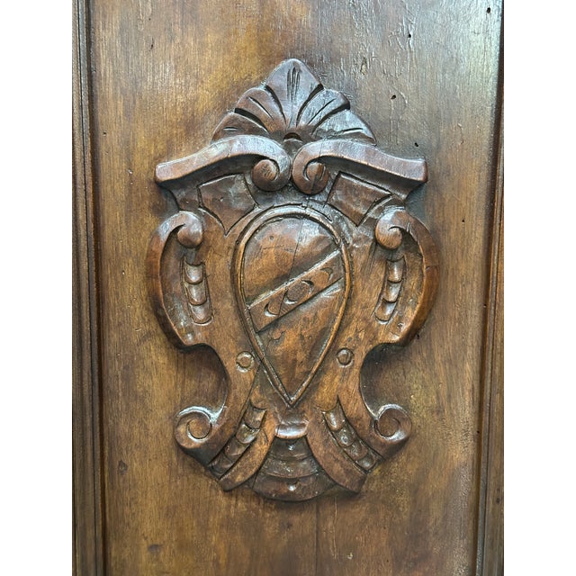 19th Century Carved Oak Sideboard Buffet Cabinet Renaissance Revival 44” For Sale In San Francisco - Image 6 of 18