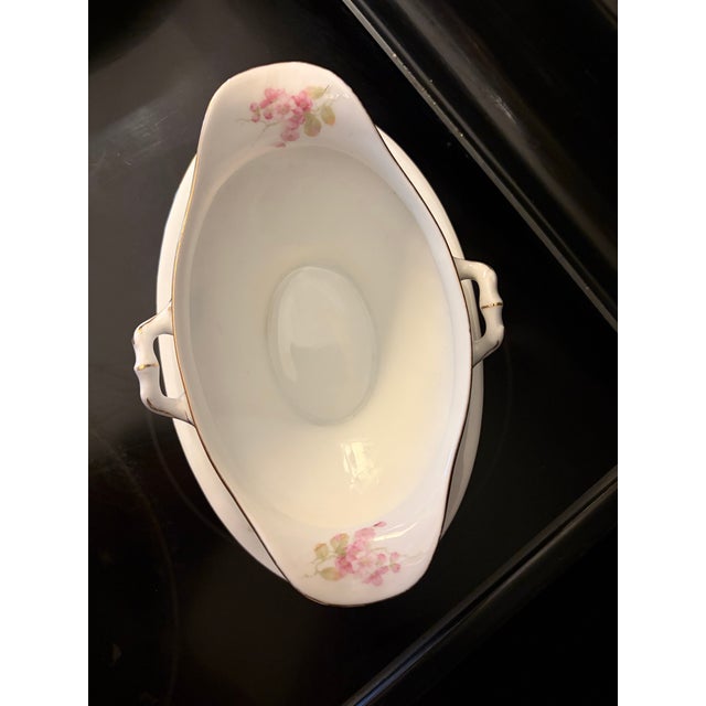 1910s Antique Royal Schwarzburg German Fine China Gravy Boat With Attached Underplate For Sale - Image 5 of 9
