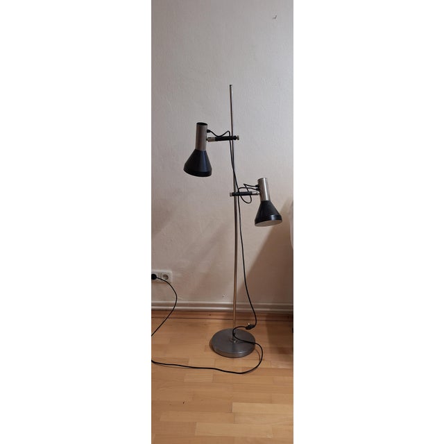 Vintage Floor Lamp with Metal Frame and Aluminum Reflector Shades, 1970s For Sale - Image 6 of 8