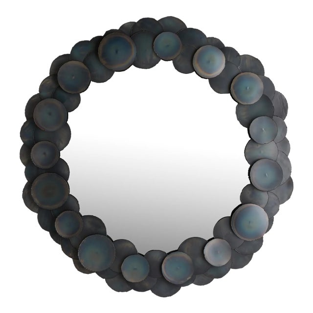 Arteriors Home Kensey Black Iron Discs Large Mirror For Sale