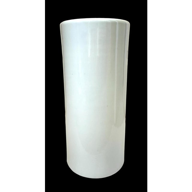 Chinese Vintage Chinese Porcelain Hat Stand / Brush Pot / Vase. 20th Century. 11”. Signed For Sale - Image 3 of 7