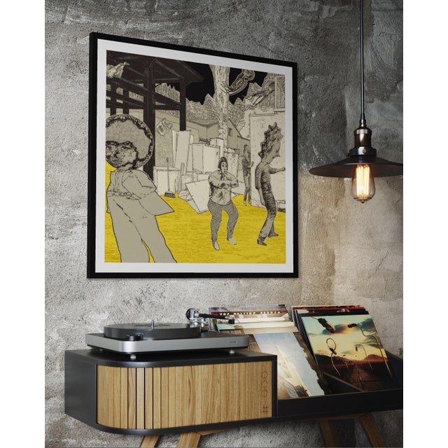From Steve Moors’ Yellow Pages series, this work presents a charged outdoor scene populated by fragmented figures,...