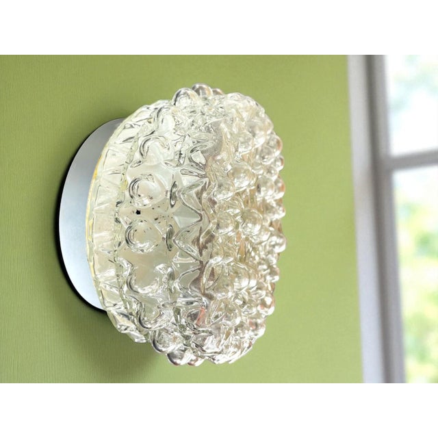 1990s Glass Round Flush Mounts, 1990s, Set of 2 For Sale - Image 5 of 10