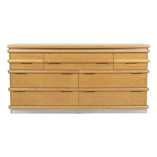 1980s Jay Spectre for Century Furniture Eclipse Cerused Oak Dresser For Sale