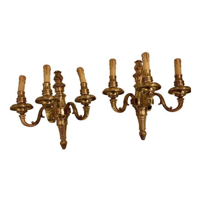 Vintage Bronze Gilt Sconces, 1970s, Set of 2 For Sale