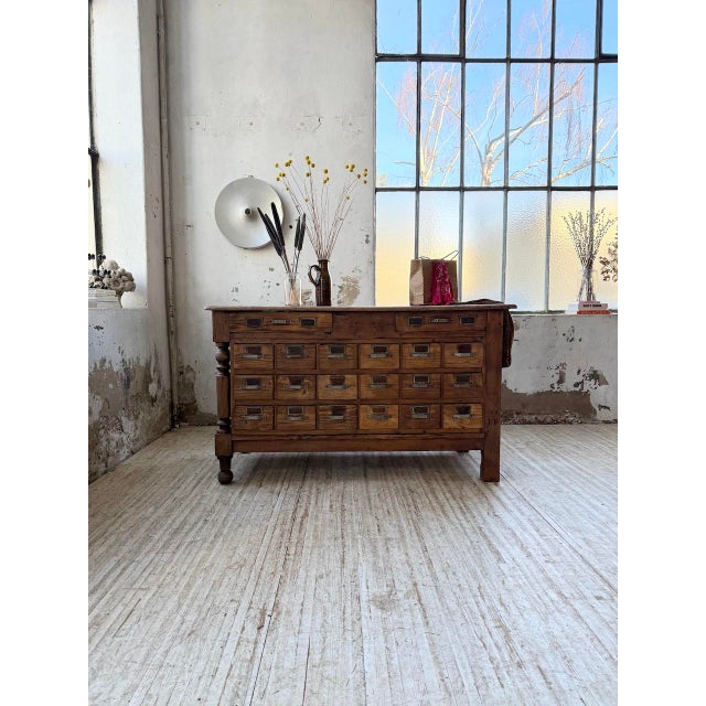 Brown Multi-Drawer Workbench in Oak, 1950s For Sale - Image 8 of 18