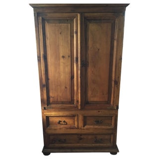Traditional Rustic Wooden Armoire For Sale