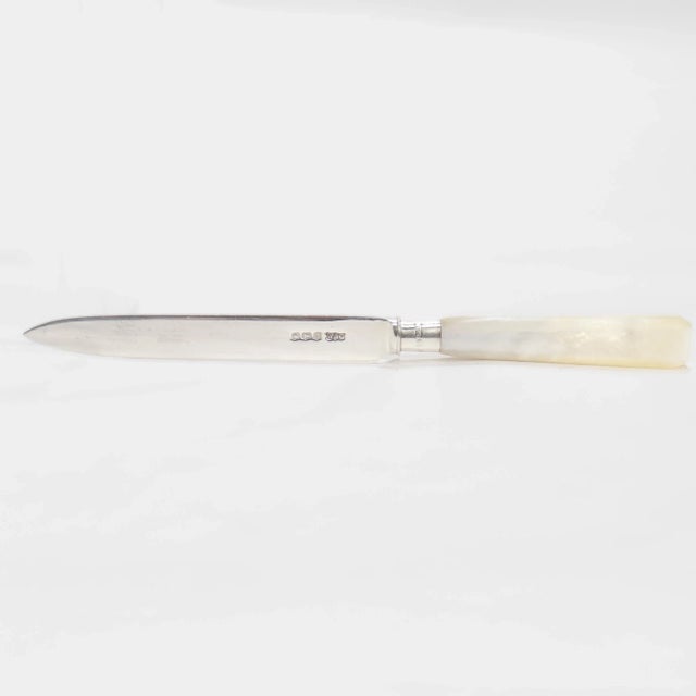 Antique English Sterling Silver & Mother-of-Pearl Cased 24-Piece Dessert Service For Sale - Image 12 of 18