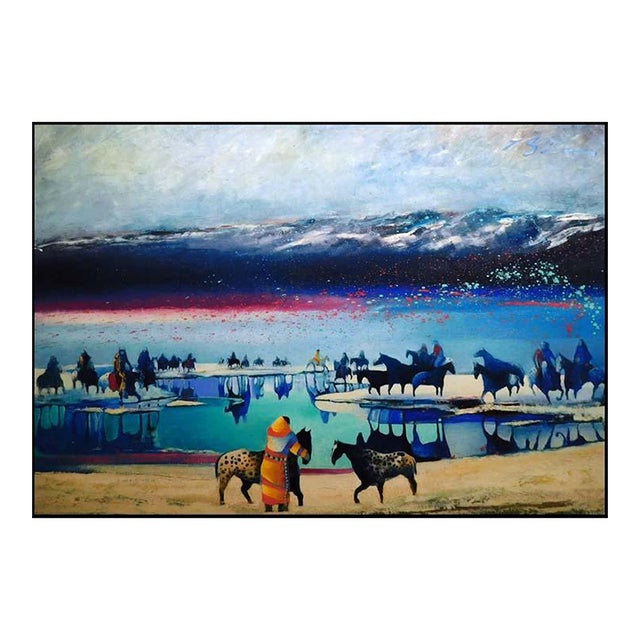 Earl Biss "Winter Ponies of the Nez Perce"#8 Stretched Canvas 29x39 Giclée For Sale