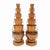 A striking pair of antique French Tole tulipieres featuring five graduated cups rising above large cachepot bases in an...