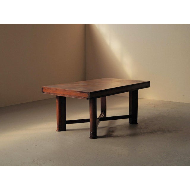 Modernist Oak Table with Checkerboard Veneer Top, France, 1940 For Sale - Image 18 of 18