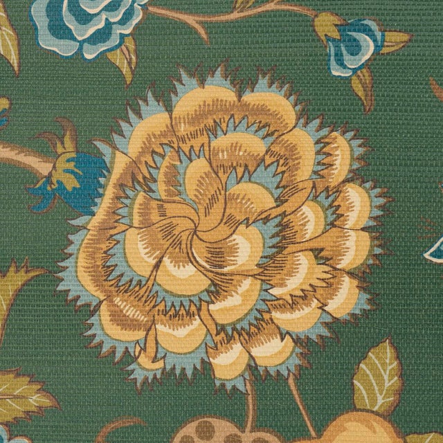 Schumacher SAMPLE - Schumacher Darsy Tree Of Life Sisal Wallpaper In Juniper For Sale - Image 4 of 4