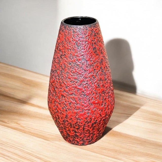 Mid-Century Modern Floor Vase in Fat Lava from Scheurich Keramik, 1970s For Sale - Image 3 of 6