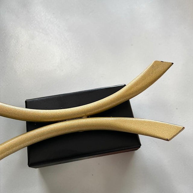 Mid-Century Modern Brass and Textured Glass Double Wall Sconce, 1950s For Sale - Image 10 of 14
