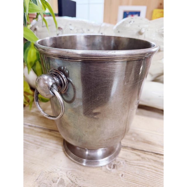 Vintage Silver Champagne & Ice Bucket From Tirrenia Italian Ocean Liner For Sale - Image 12 of 18