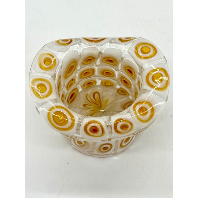 Fratelli Toso Murano Art Glass Top Hat - Vintage (1950's) - Bull's Eye Design; Also known as Murrine Mosaic Design - 3.5"...