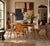 This vintage dining set pairs a rectangular oak table with four matching Stabelle chairs, both built on the same splayed,...