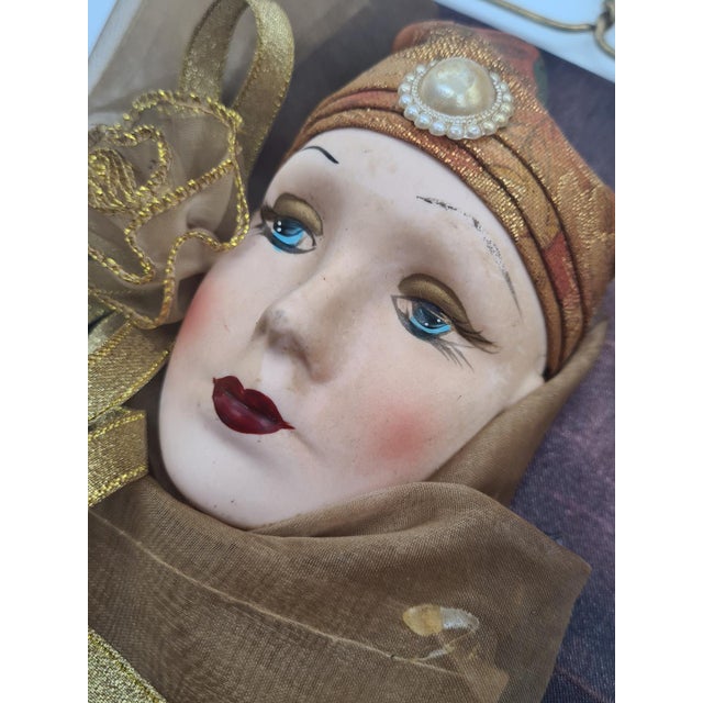 Art Deco Decorative Wall Art Pieces Featuring Ceramic Faces, 1990s, Set of 2 For Sale - Image 6 of 9
