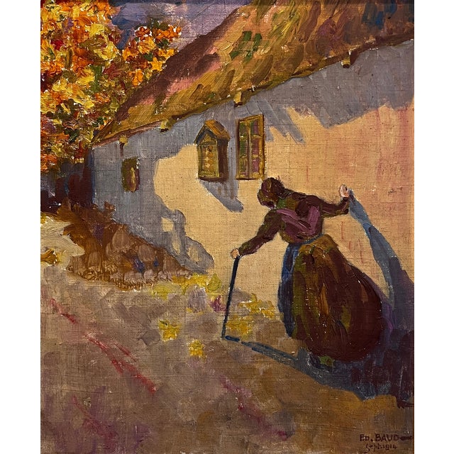 Edouard Baud, Promenade D'automne, 1914, Oil on Cardboard, Framed For Sale - Image 11 of 11