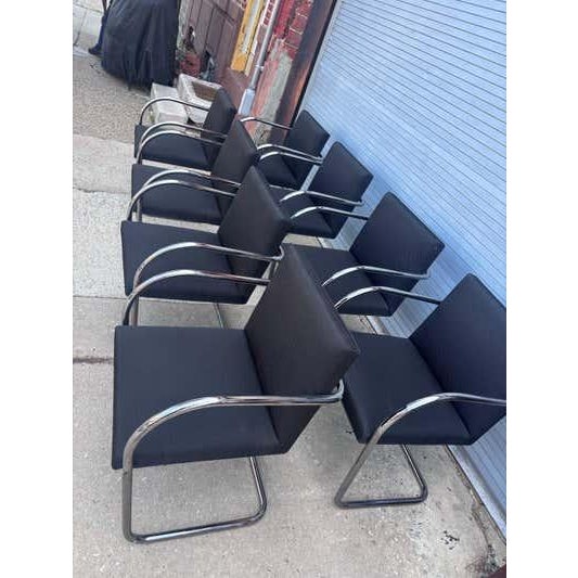Chrome Late 20th Century Mies van der Rohe Set of 8 Brno Chairs for Knoll For Sale - Image 8 of 15