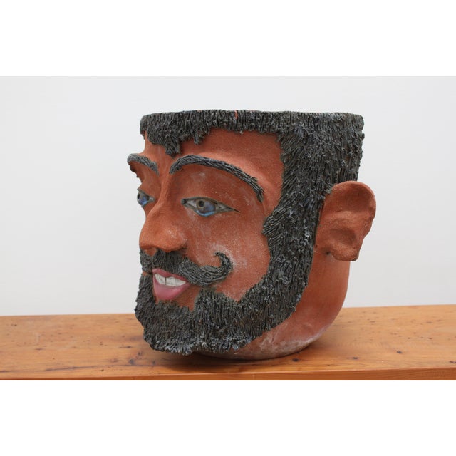 Vintage Planter- Studio Pottery Head For Sale In San Francisco - Image 6 of 6