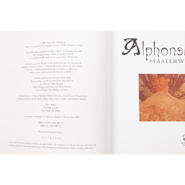 Alphonse Mucha - Masterworks by Rosalind Ormiston. Hardcover book with dustjacket, published in 2007 by Metro Books of New...