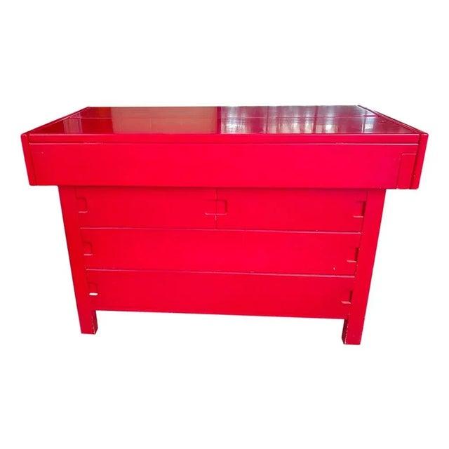 Wood Unending Dressing Table by Ernesto Radaelli for Saporiti 1970 For Sale - Image 7 of 12