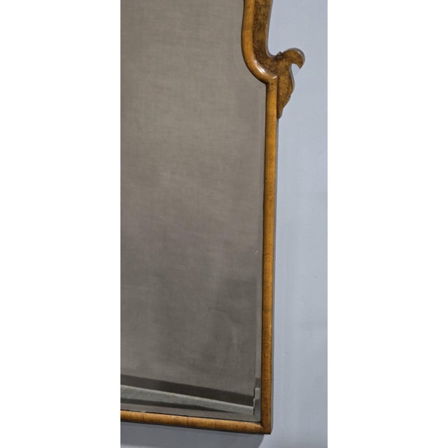 Queen Anne Burr Walnut Wall Mirror, 1920 For Sale - Image 6 of 9