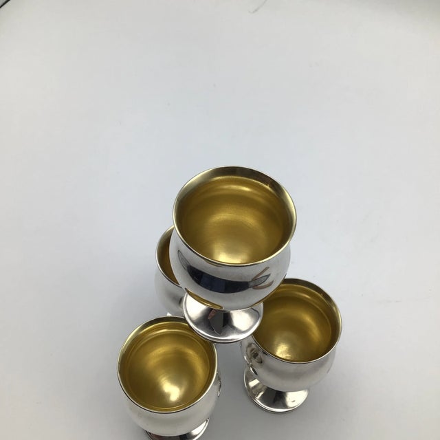 Italian Sheridan Silver Plated Aperitif/Port Miniature Goblets-Set of 4 For Sale - Image 3 of 11