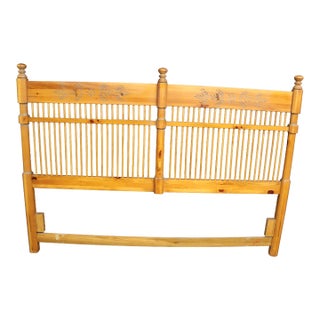 King Size Pine Country Style Spindle Headboard For Sale