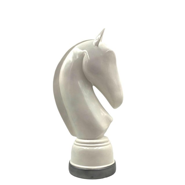 White Resin Chess Horse Sculpture, Italy, 1970s For Sale - Image 17 of 17